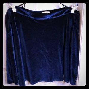 Modcloth Midnight Blue Velvet Skirt